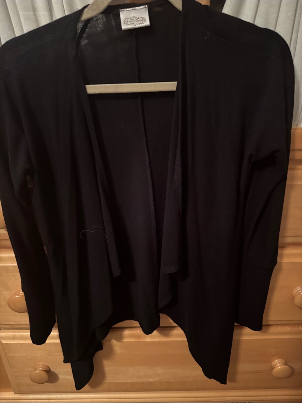 Pretty Good Black Open-Front Cardigan Sweater - Picture 1 of 3